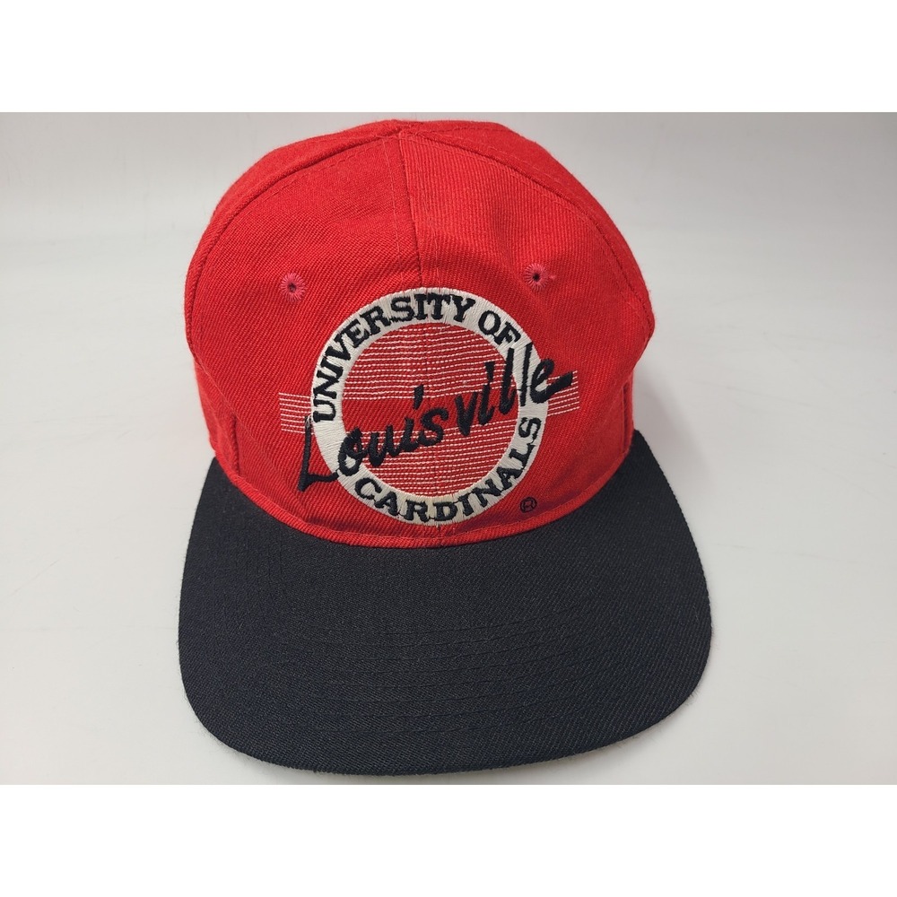Vtg Louisville Cardinals The Game Circle Logo Fitted 7 1/4 Hat Cap‎ *NO BUTTON*